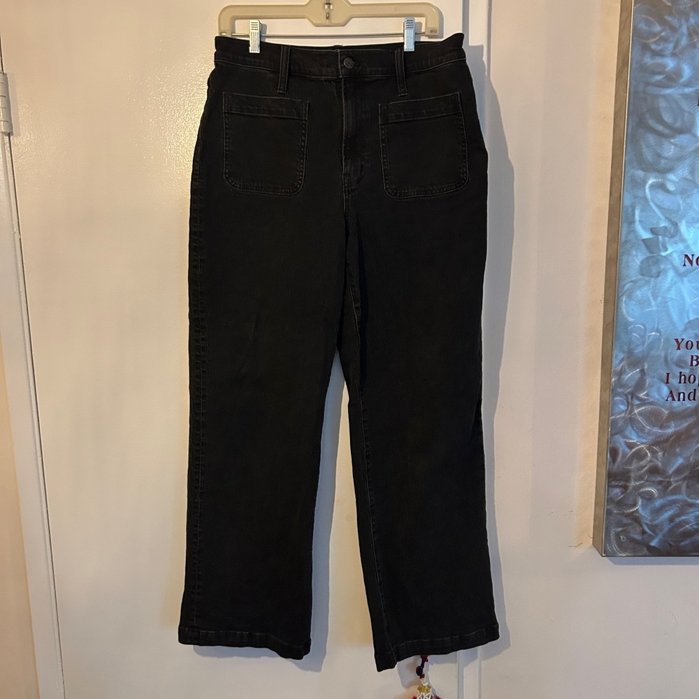 Madewell Emmett Wide Leg Jeans in washed Black